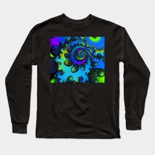 Blue green and purple spiral Long Sleeve T-Shirt